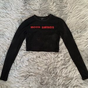 FOREVER 21- Black mesh crop top